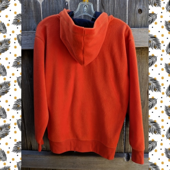 GAPKIDS ORANGE FLEECE PULL OVER HOODIE - Picture 3 of 4